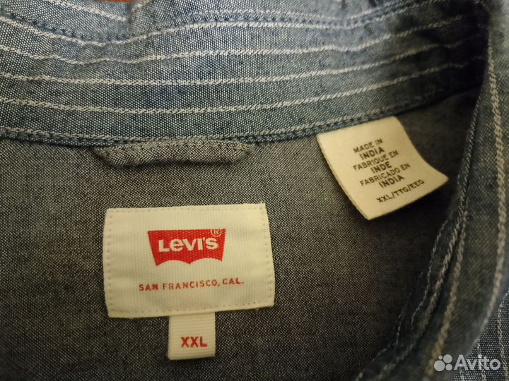 Оригинал Levi's Рубашка под джинс в полоску XXL