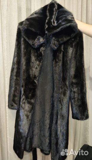 Шуба норковая с капюшоном 44