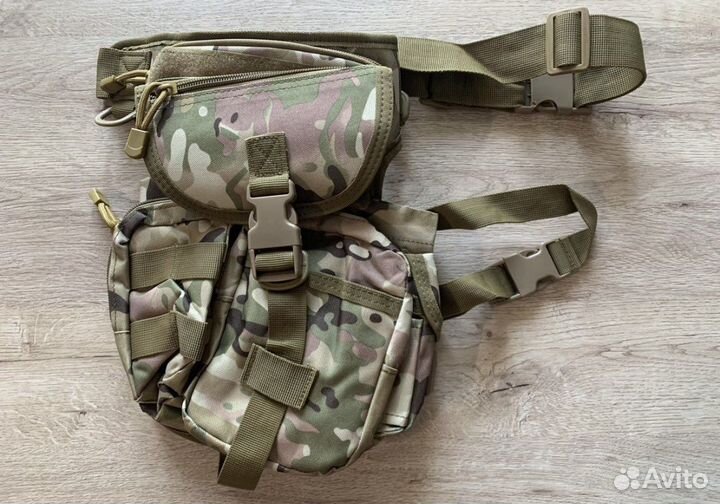 Тактическая поясная сумка (мультикам, олива)