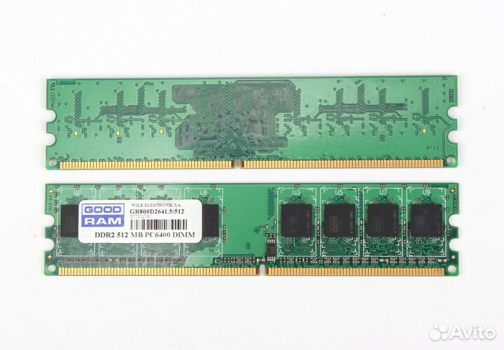 Модули памяти DDR2 оперативная память (512+512)