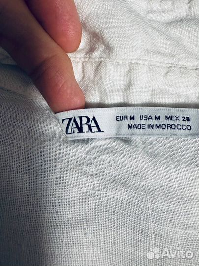 Рубашка zara лен