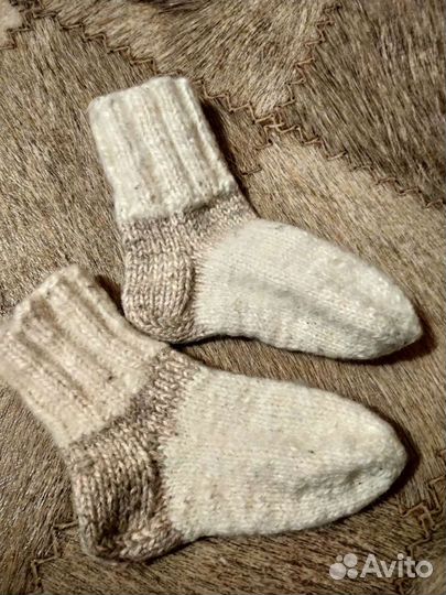 Носки ручной вязки шерстяные