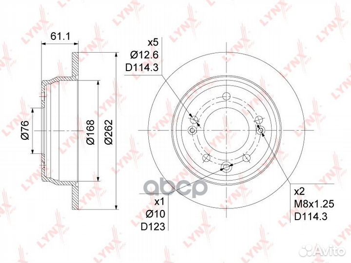 Диск тормозной зад BN1047 lynxauto