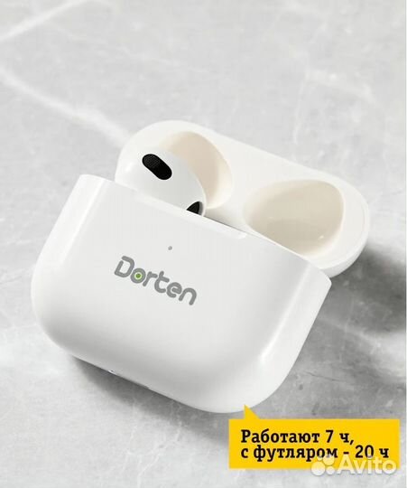 Bluetooth гарнитура моно (один левый AirPods 3)