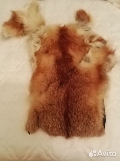 Натур.мех лисы с кожаного жилета