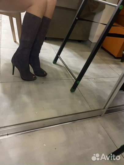 Замшевые летние сапоги