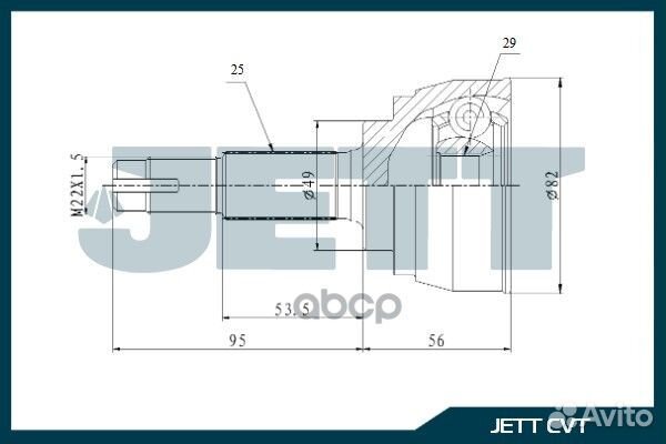 ШРУС внешний jett V41-1304 V41-1304 jett