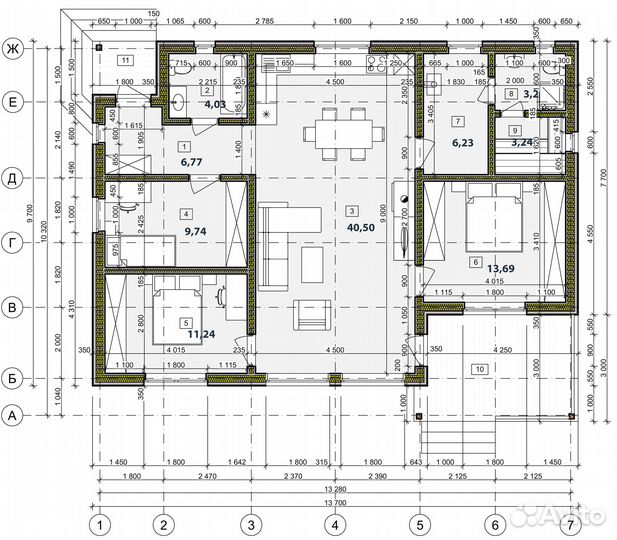 Каркасный дом 75 м2, строительство