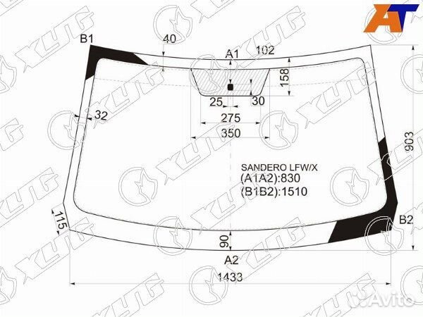 Стекло лобовое dacia duster