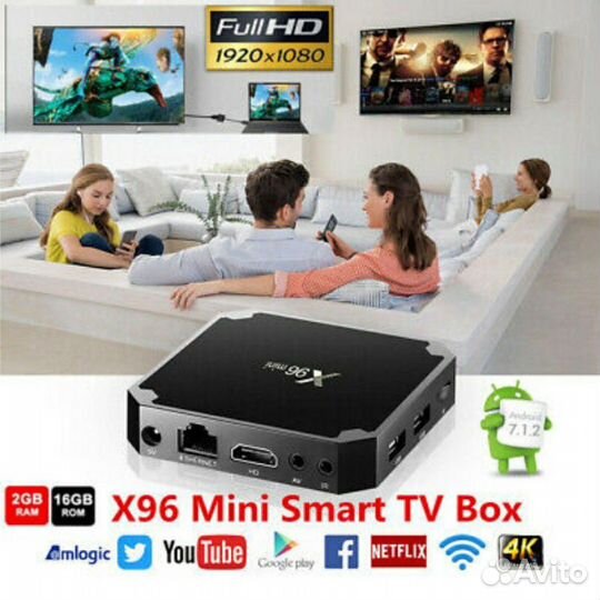 Тв приставка X96mini AndroidTV бесплатно кино и тв