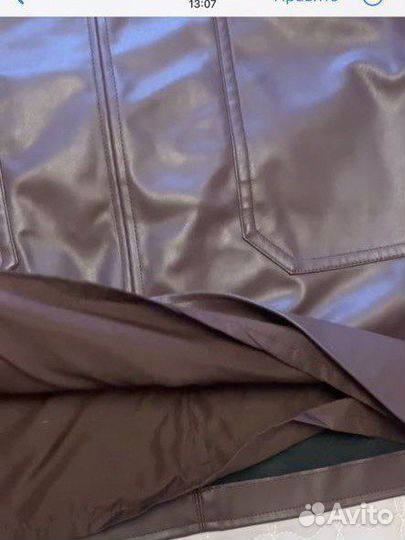 Юбка из экокожи 46