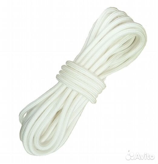 Шнур бытовой Сибшнур 8 мм цвет белый, 10 м/уп