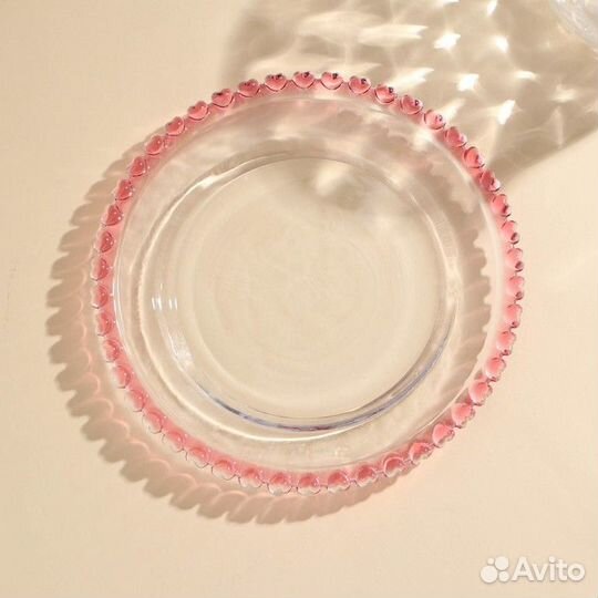 Блюдо стеклянное для подачи с крышкой 'Розе', 19,5