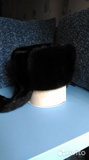 Мужская шапка-ушанка норковая