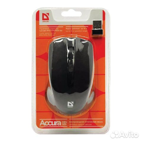 Мышь беспров. defender accura MM-935 USBчерн.н