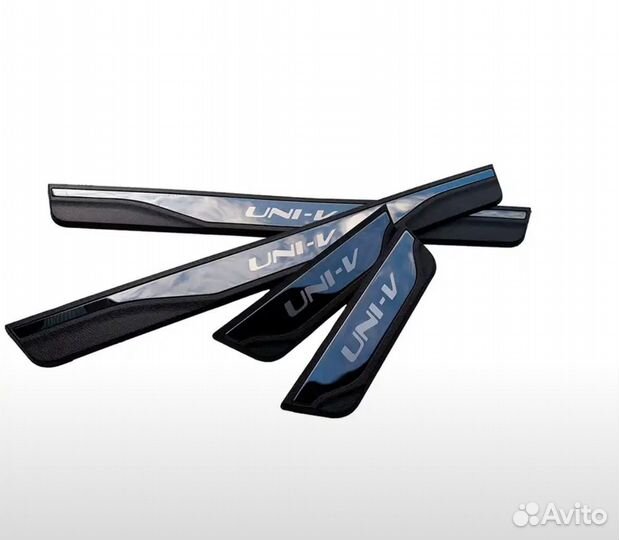 Накладки на пороги Changan Uni-V / Чанган Юни-Ви black 2022-2025 г.в