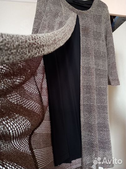 Платье женское комбинированное накидкой