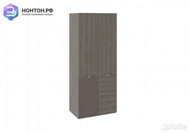 Шкаф 2-дверный Либерти с 1-м лкп хадсон / фон серы