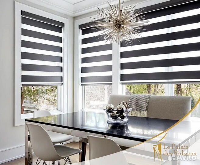 Рулонные жалюзи день-ночь (зебра)