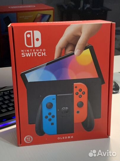 Nintendo Switch Oled Neon новый прошитый 128гб