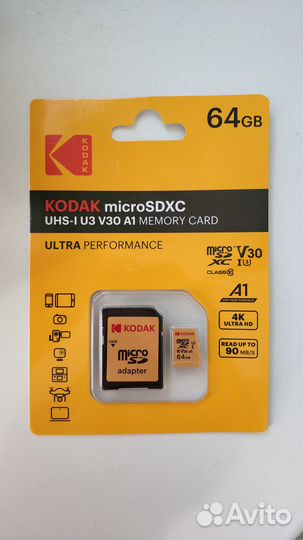 Новая Карта Памяти Micro SD Kodak 64Гб