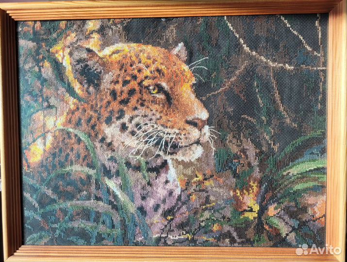 Картина крестиком - Леопард