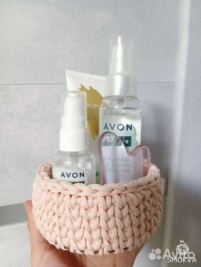 Вязанные корзинки из шнура