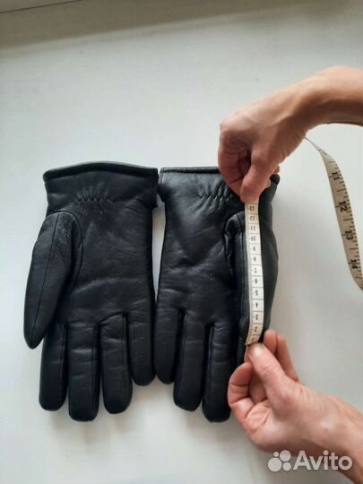 Мужские кожаные перчатки зимние