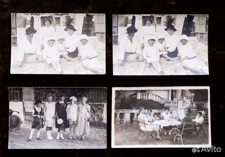 Антикварные фотографии-открытки, письма, 1910-1920
