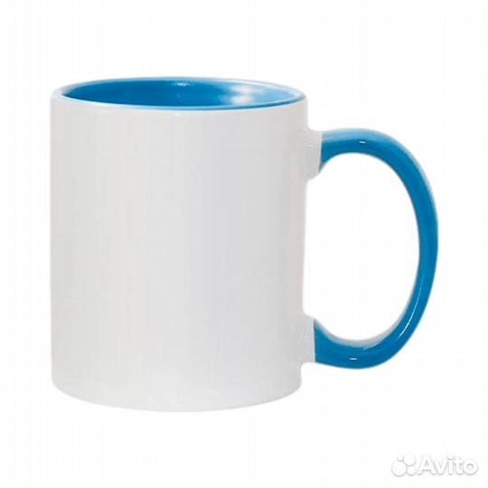 Кружка для сублимации 300мл белая с голубой внутре