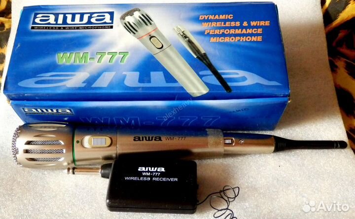 Беспроводной микрофон Aiwa 777 WM /Rare