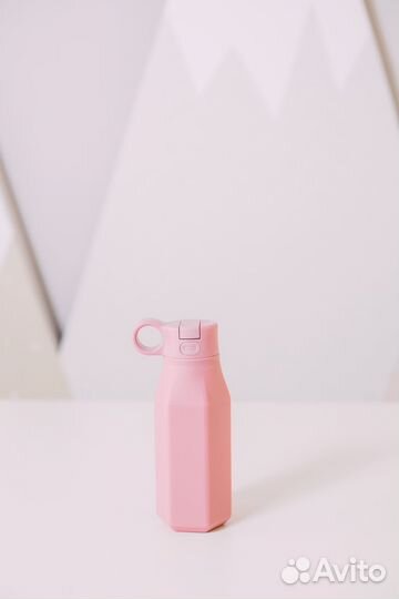 Детская силиконовая бутылка для воды с трубочкой