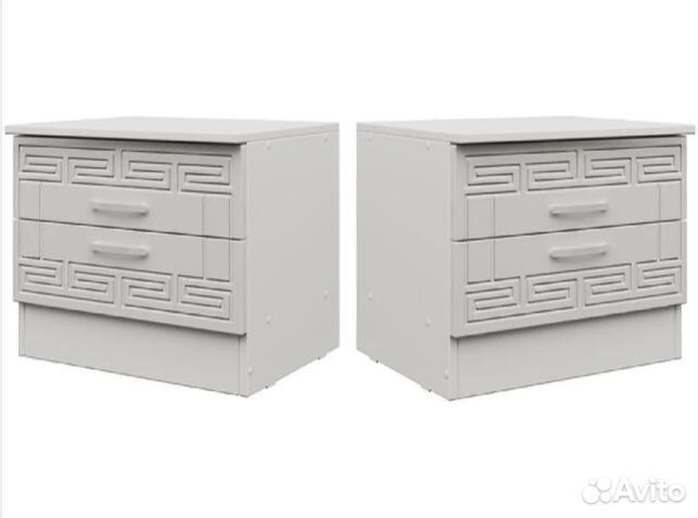 Тумбы прикроватные 2шт. белые Афина-1