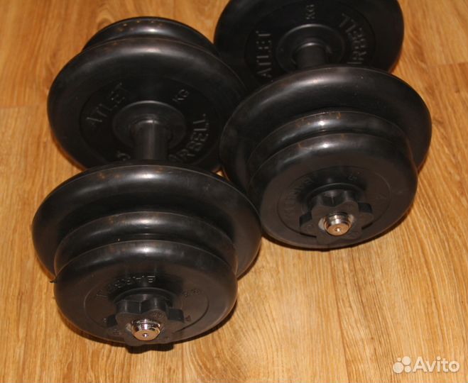 Гантели обрезиненные по 22 кг каждая