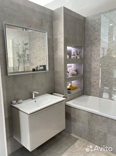 Ремонт ванной комнаты под ключ Укладка плитки