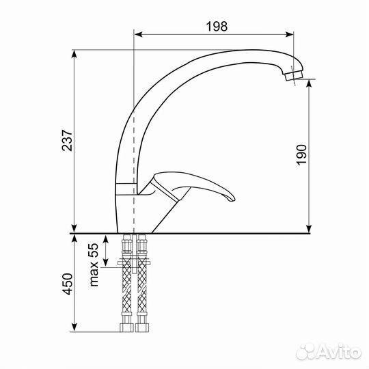 Смеситель для кухни Ulgran uq-007-03 Бежевый