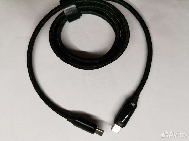 Кабель PD 100W (typeC - typeC) c индикатором