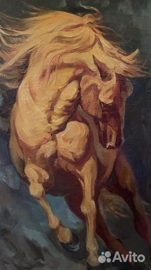 Картина маслом «Золотой конь»