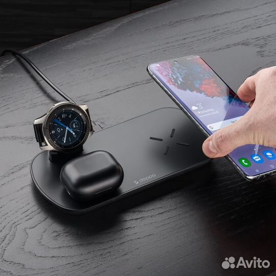 Зарядная станция 3 в 1: Qi, Galaxy Watch,Buds 17.5