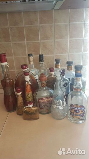 Бутыли декоративные для творчества разной формы