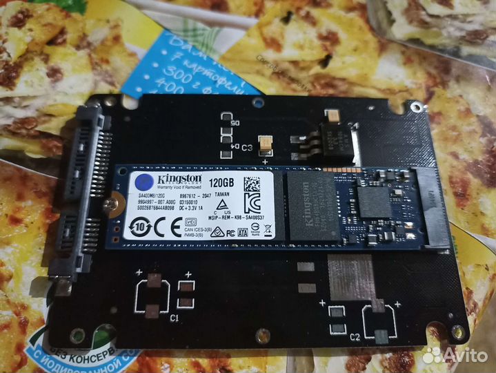 SSD m.2 Kingston 120 Гб+переходник на SATA 3