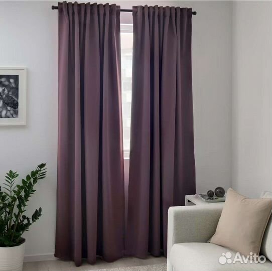 Шторы темно-сиреневые майгул икеа