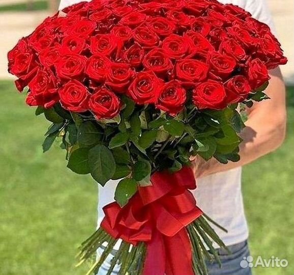 Розы высокие Доставка цветов