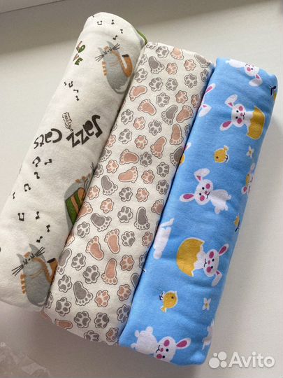Детские пелёнки новые комплект из 3 шт