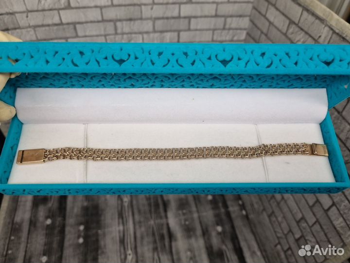 Золотой браслет двойной бисмарк 16.75гр 20.5см