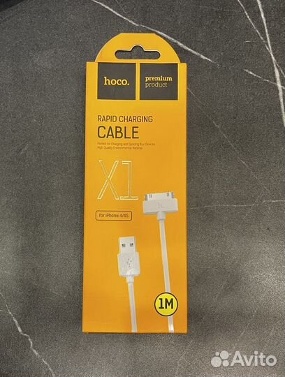 Кабель hoco X1 для iPhone 4, 4S, белый, 1 м