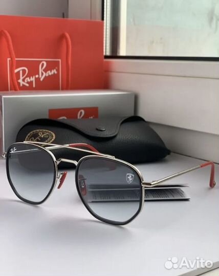 Очки ray ban ferrari пепельные