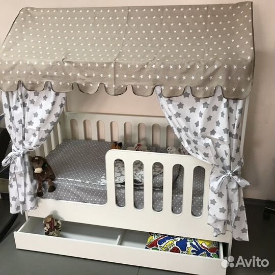 Детская кровать Домик с ящиками 160х80