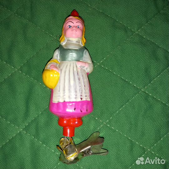 Красная шапочка- ёлочная игрушка на прищепке,СССР