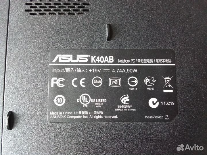 Ноутбук Asus K40ab